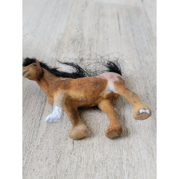 Flocked brown pony horse AS IS Animal Farm toy - Picture 5 of 8